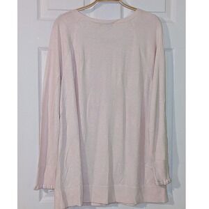 LOFT Plus Pink Lightweight Knit Sweater Ruffle Sleeve Detail 16 18 NWT $50
